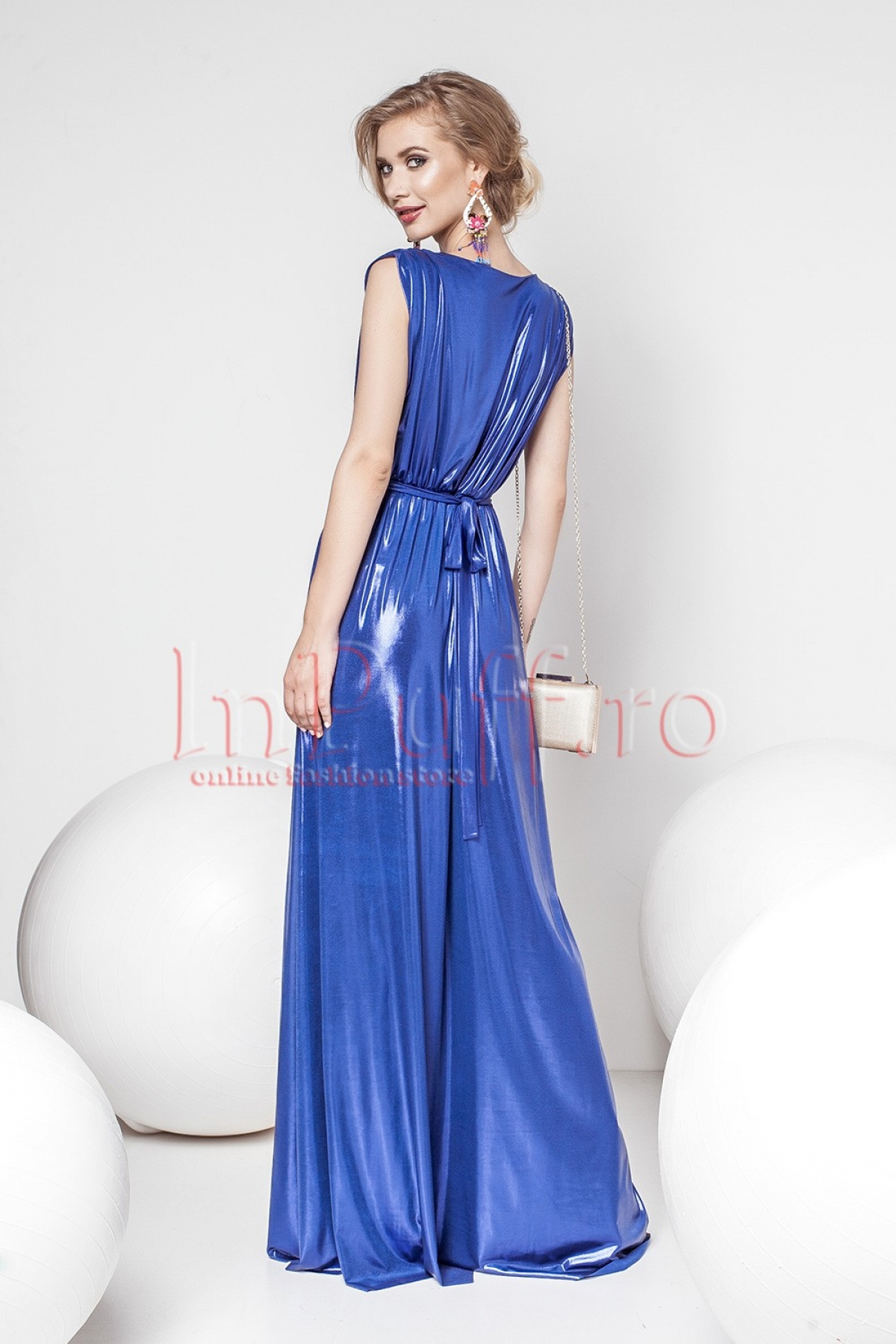Poze Rochie Pretty Girl lunga de seara albastru electric inpuff.ro