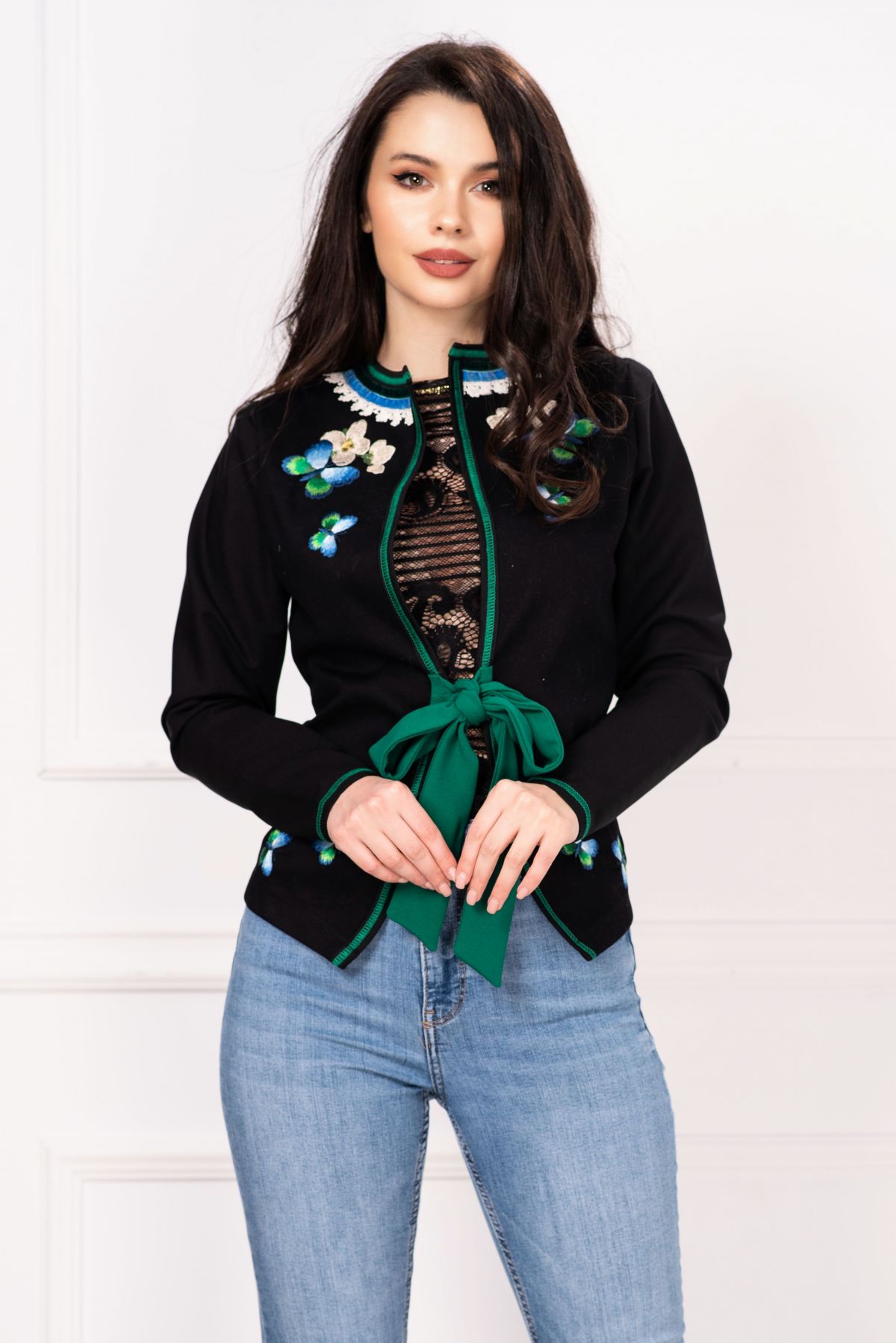 Jacheta dama Venezia traditionala cu flututi colorati brodati 2023 ❤️ Pret Super inpuff.ro imagine noua 2022
