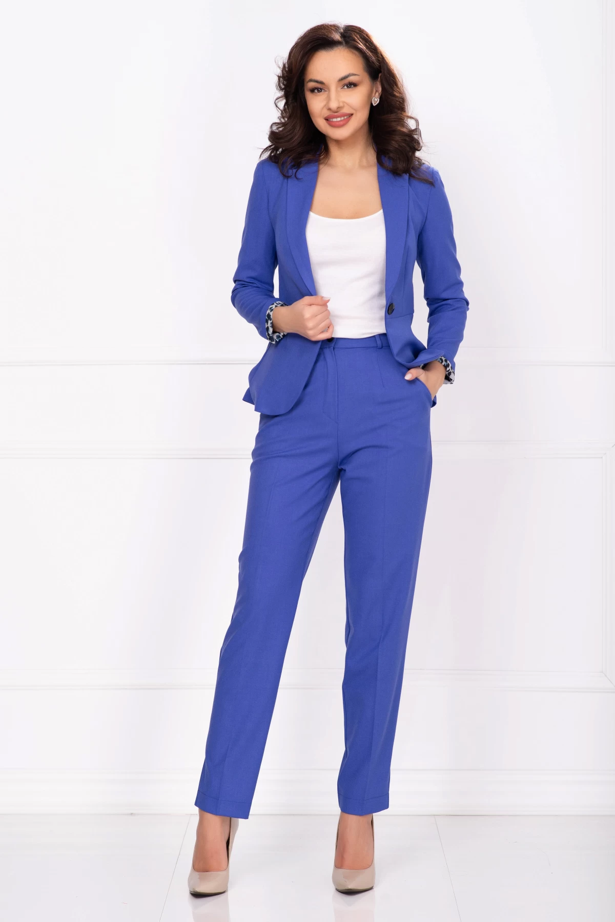 Pantaloni office InPuff violet conici