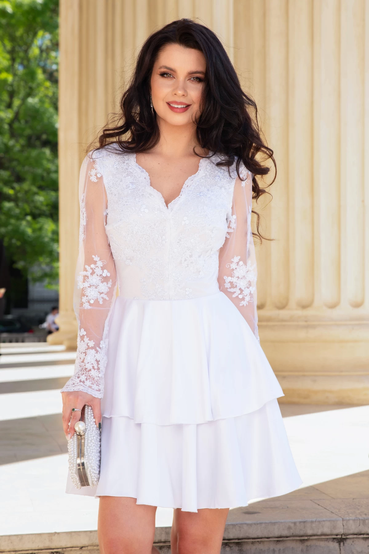 Rochie cununie civila eleganta cu dantela