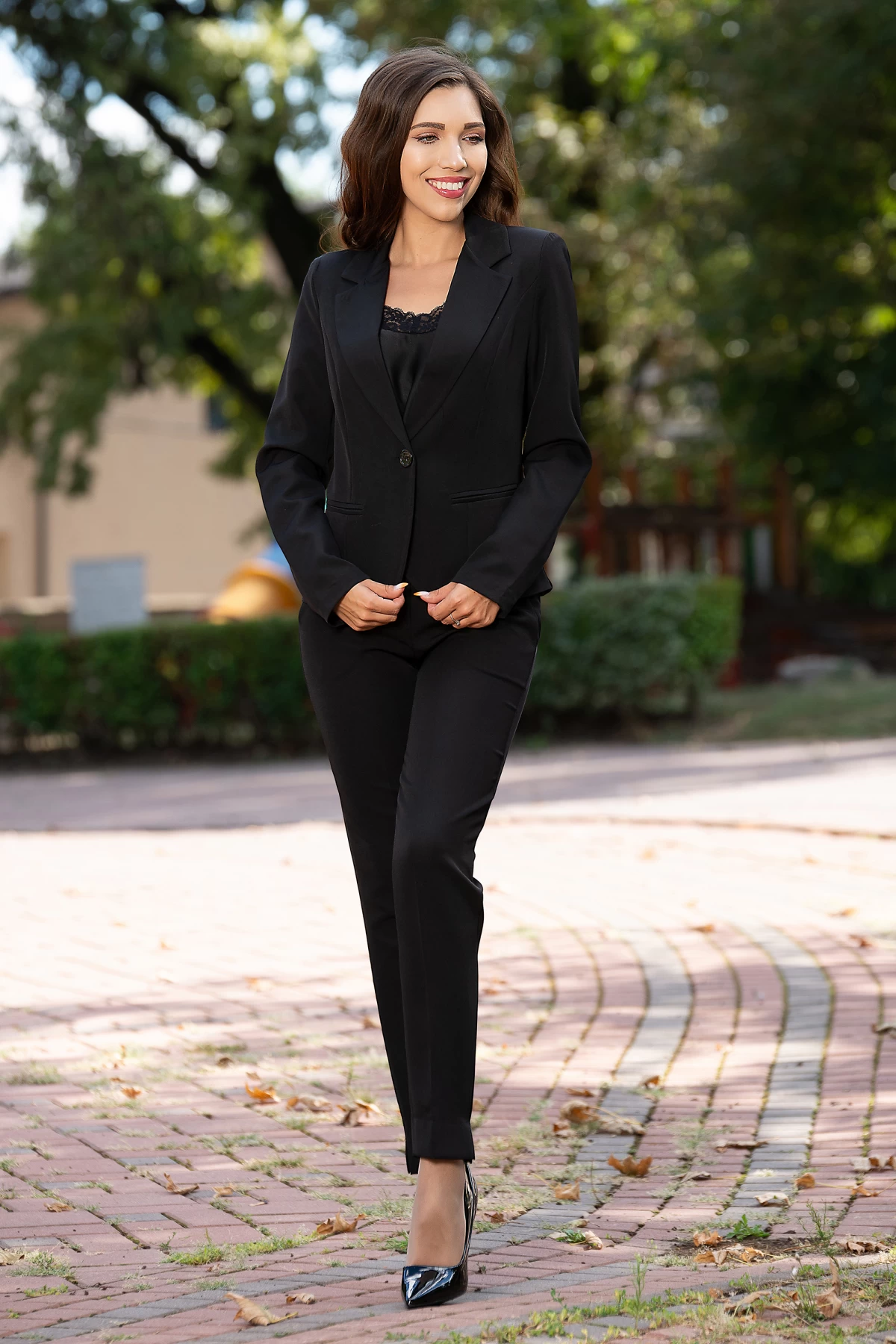 Compleu dama negru office din doua piese